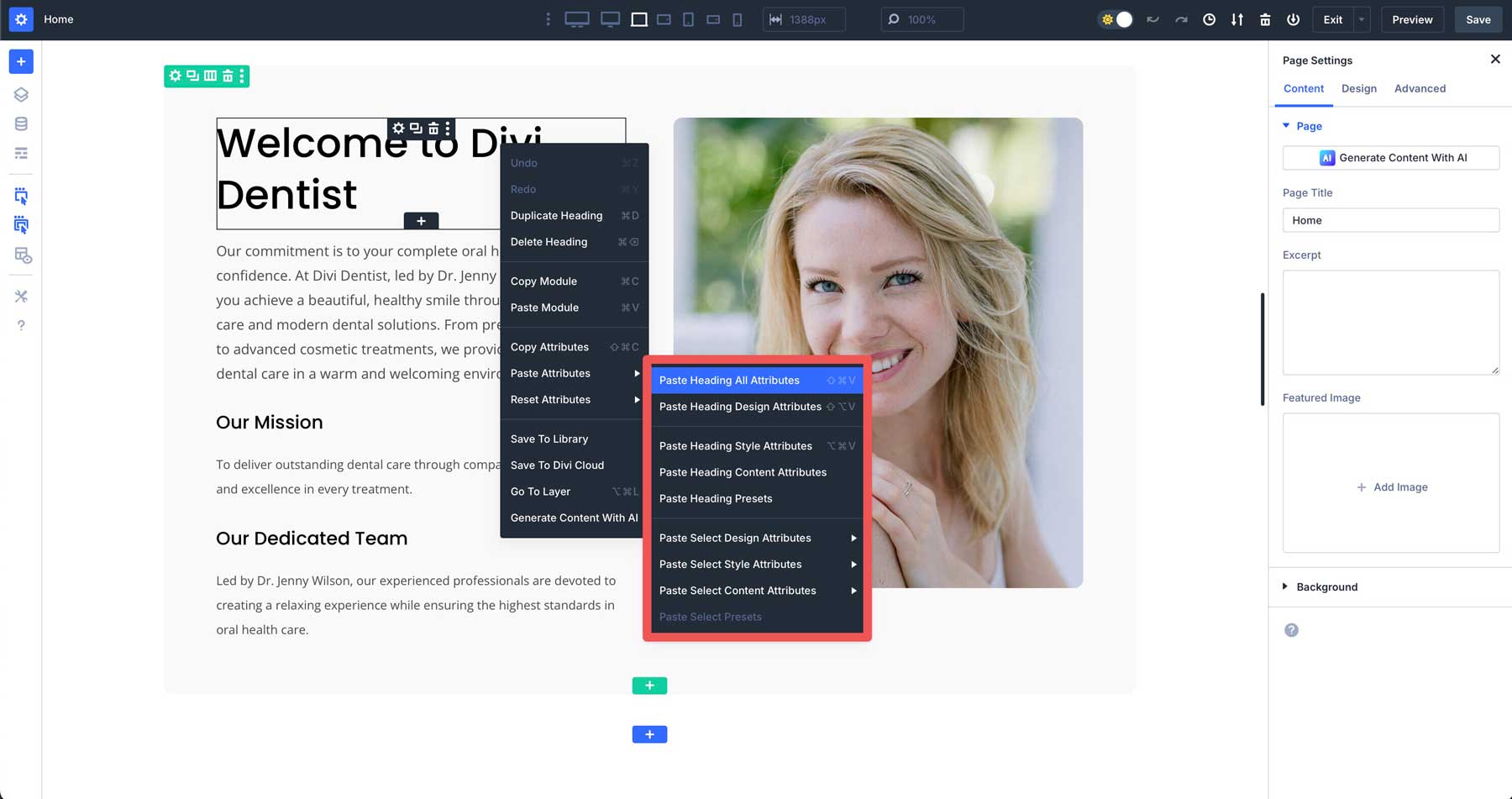 pasting attributes in Divi 5