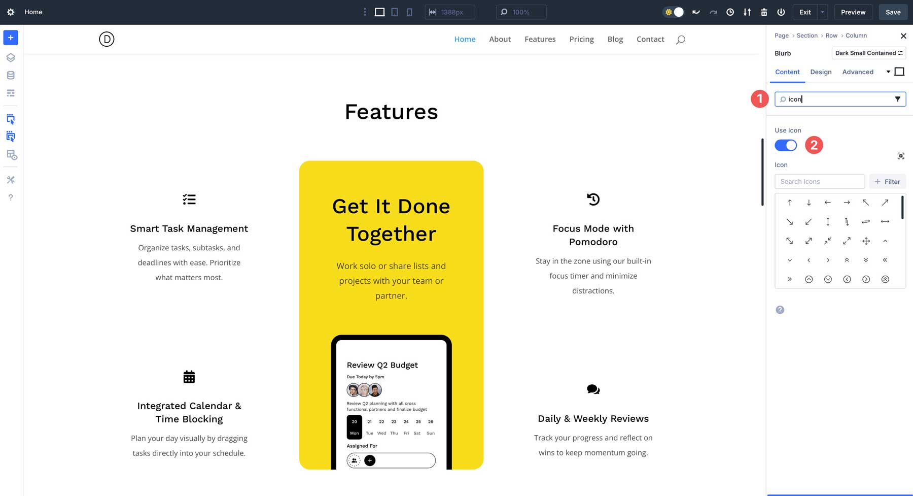 search results in Divi 5