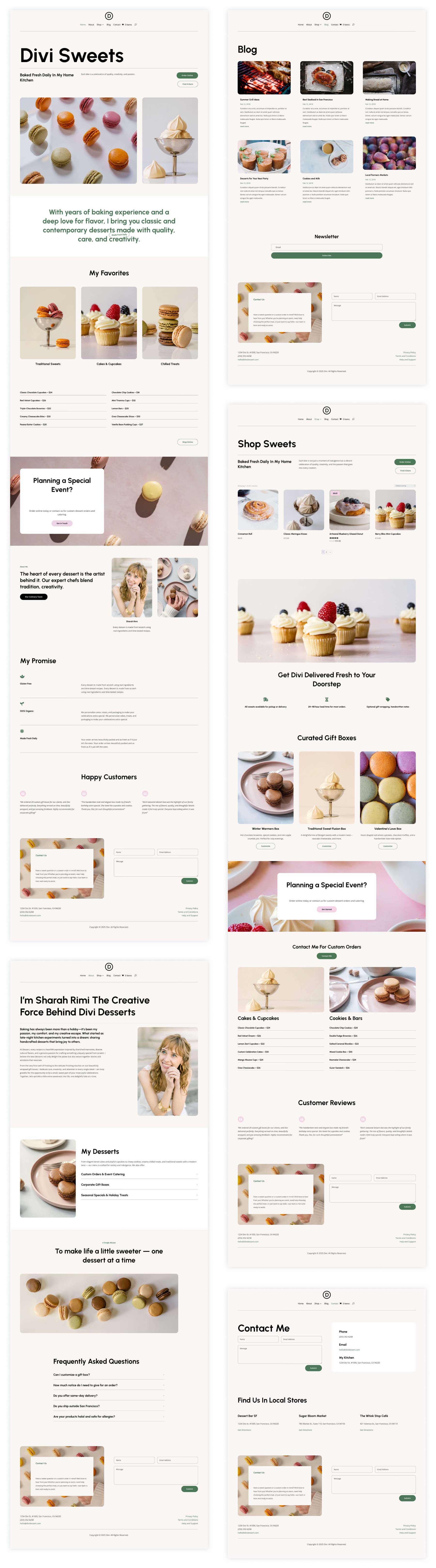 sweets starter site for Divi