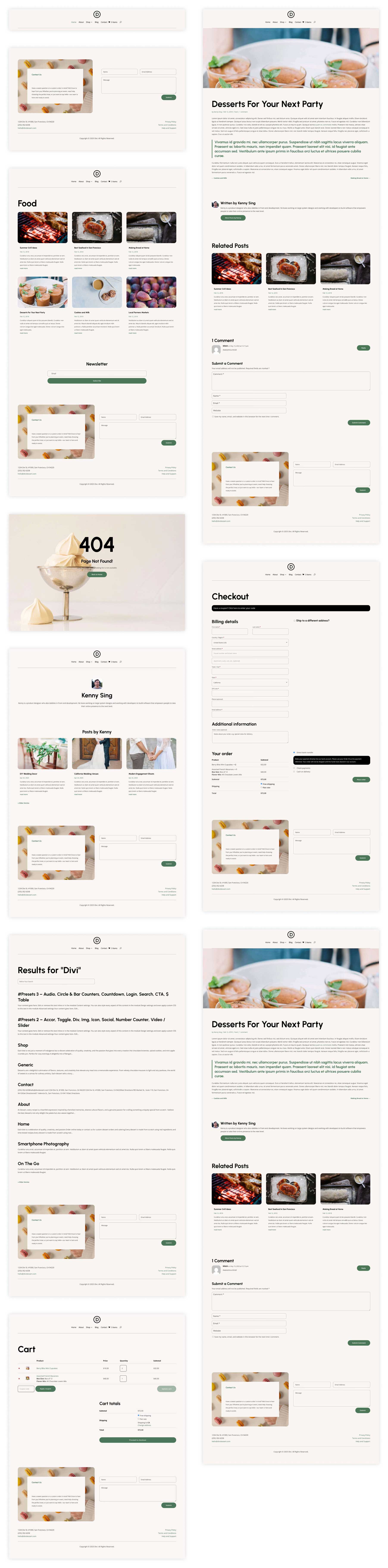 sweets starter site for Divi