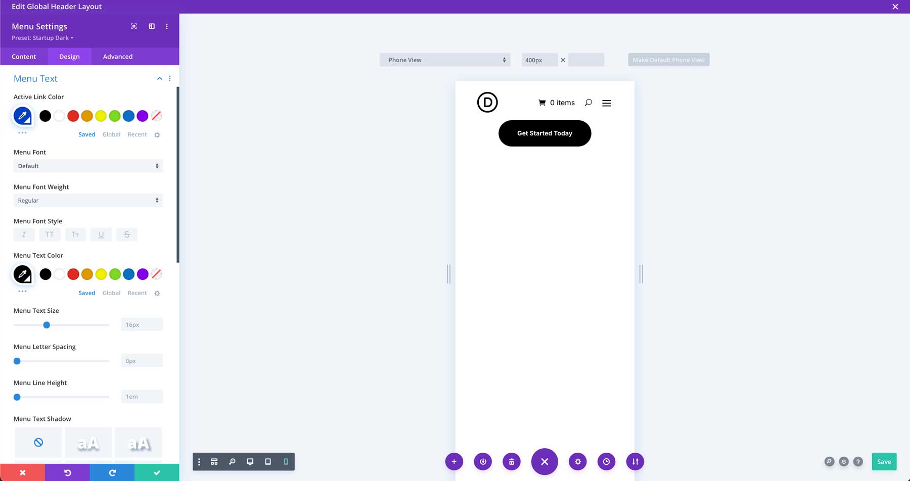 startup starter site for Divi
