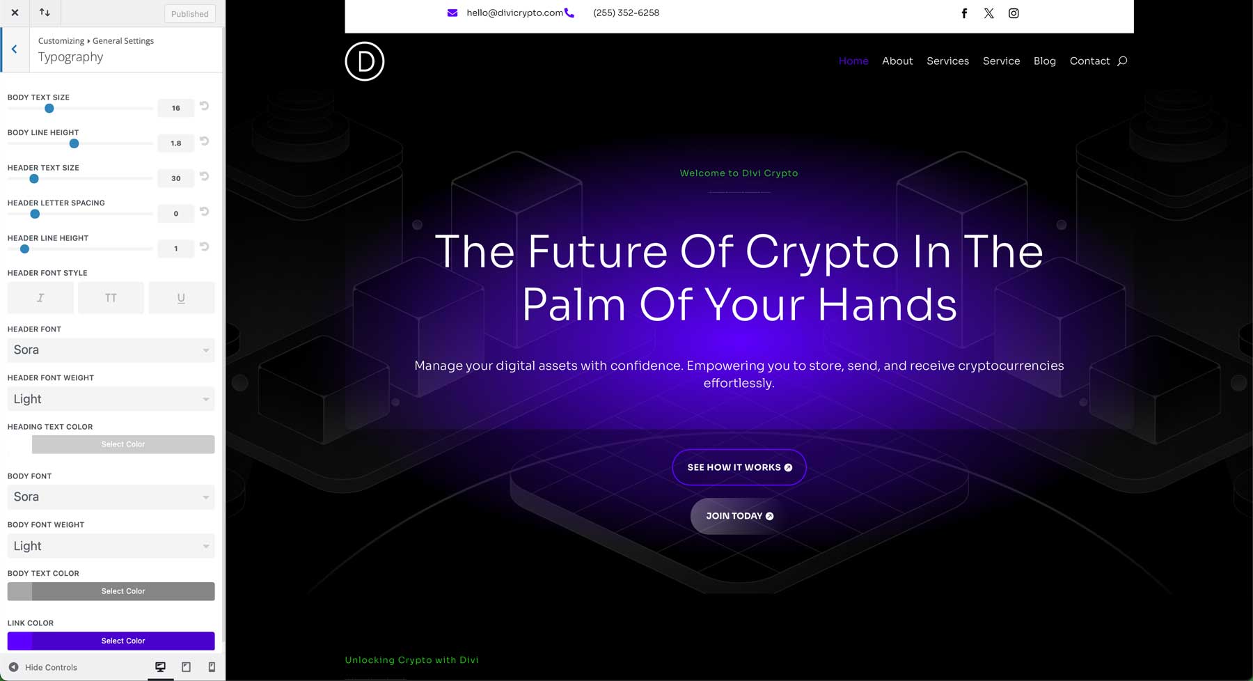 crypto starter site for Divi