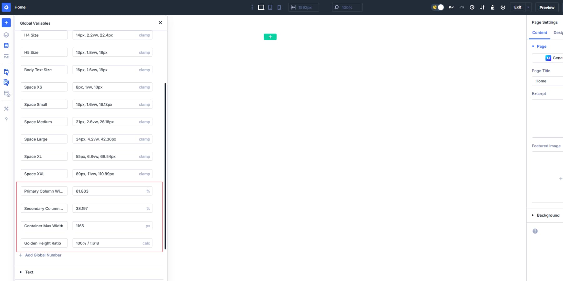 Adding Layout Variables in Divi Design Variables