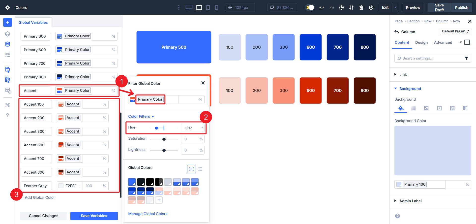 Nested Relative Colors Three Levels Deep