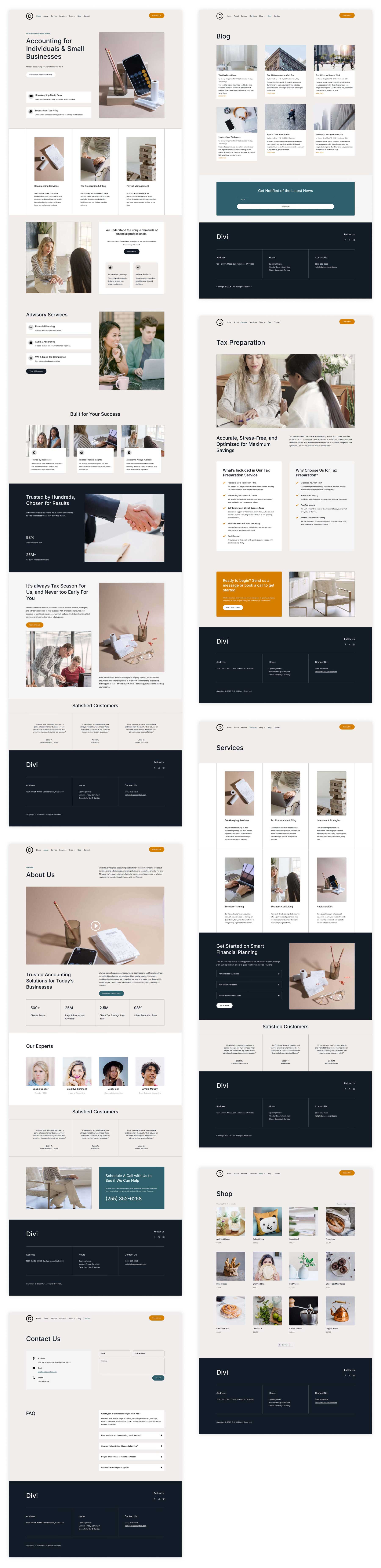 Accountant starter site for Divi