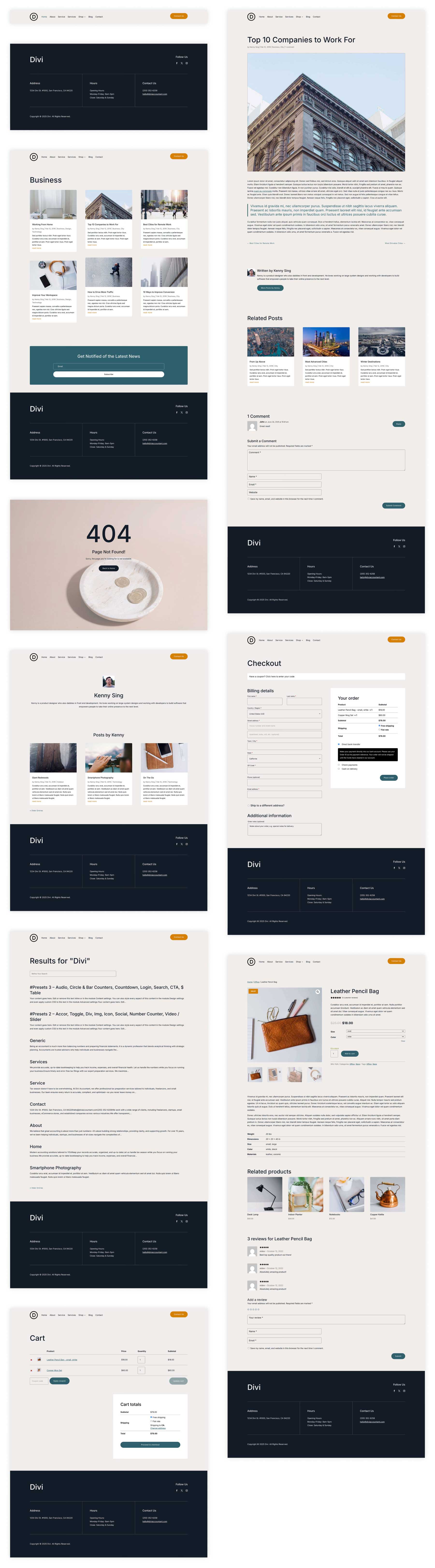 Accountant starter site for Divi