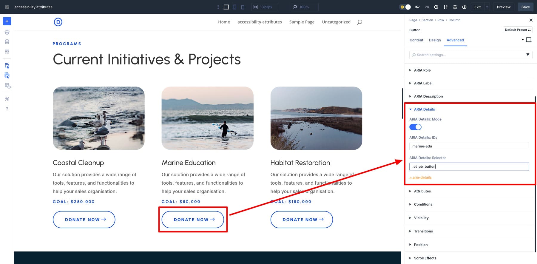 ARIA details button example