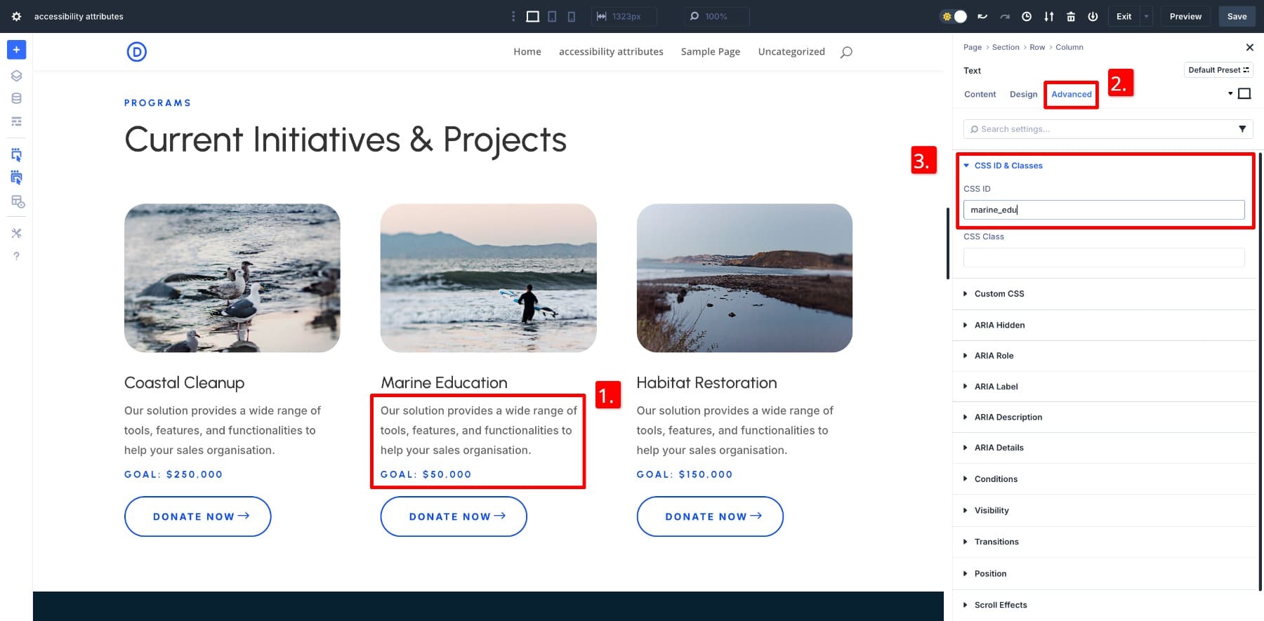 assigning unique id to a paragraph for description