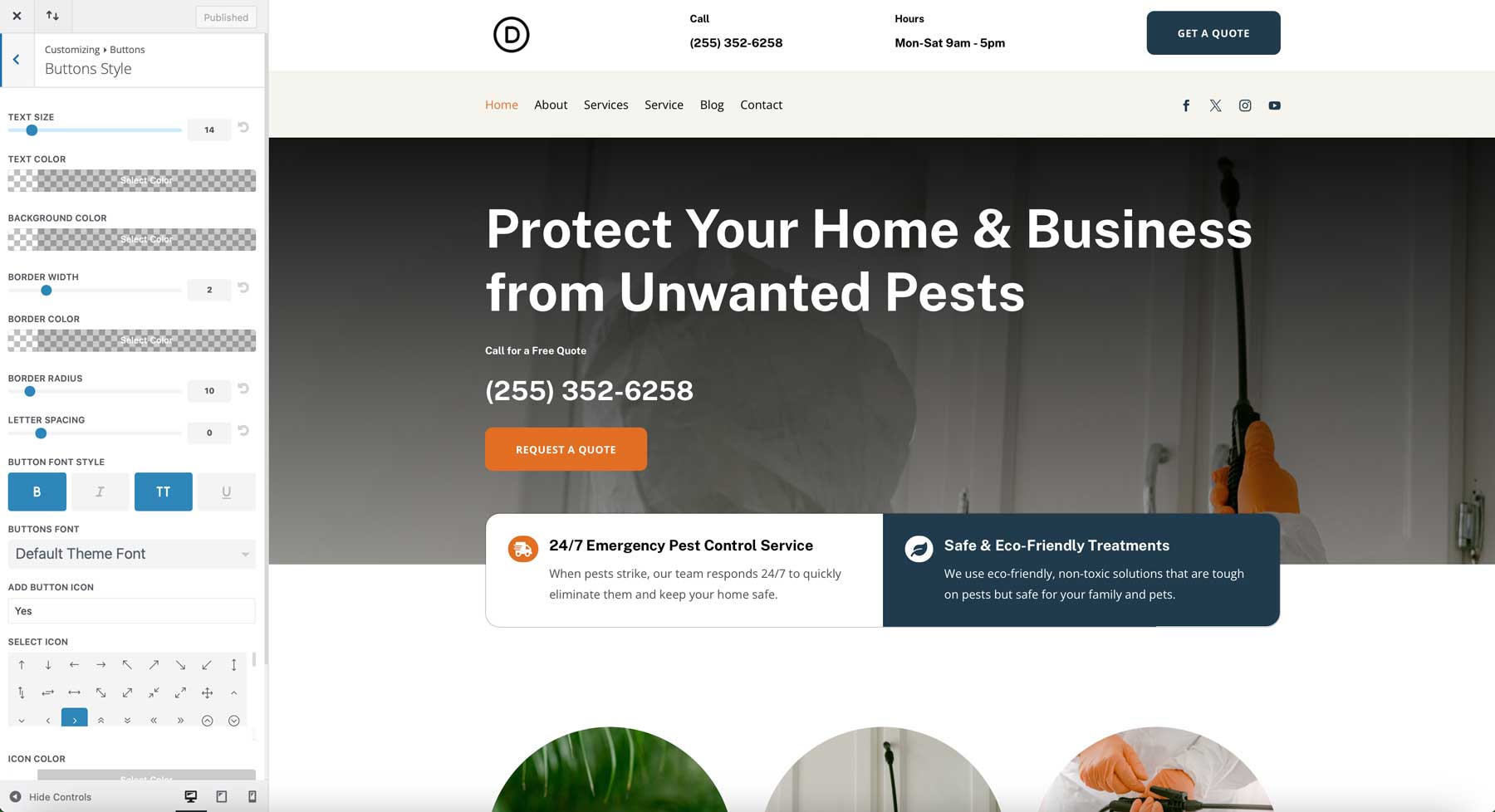 Pest Control starter site for Divi