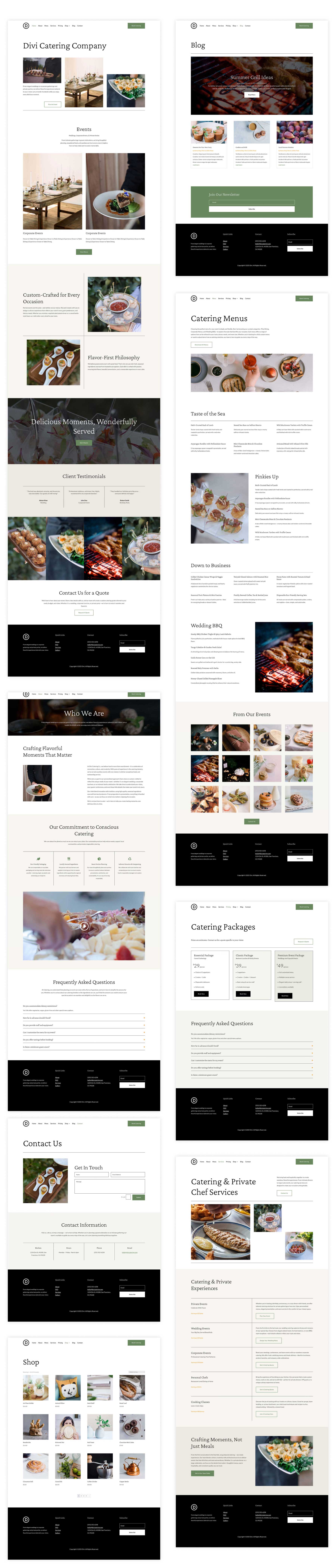 Catering starter site for Divi