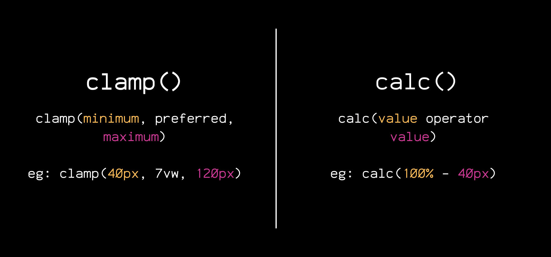 clamp vs calc syntax