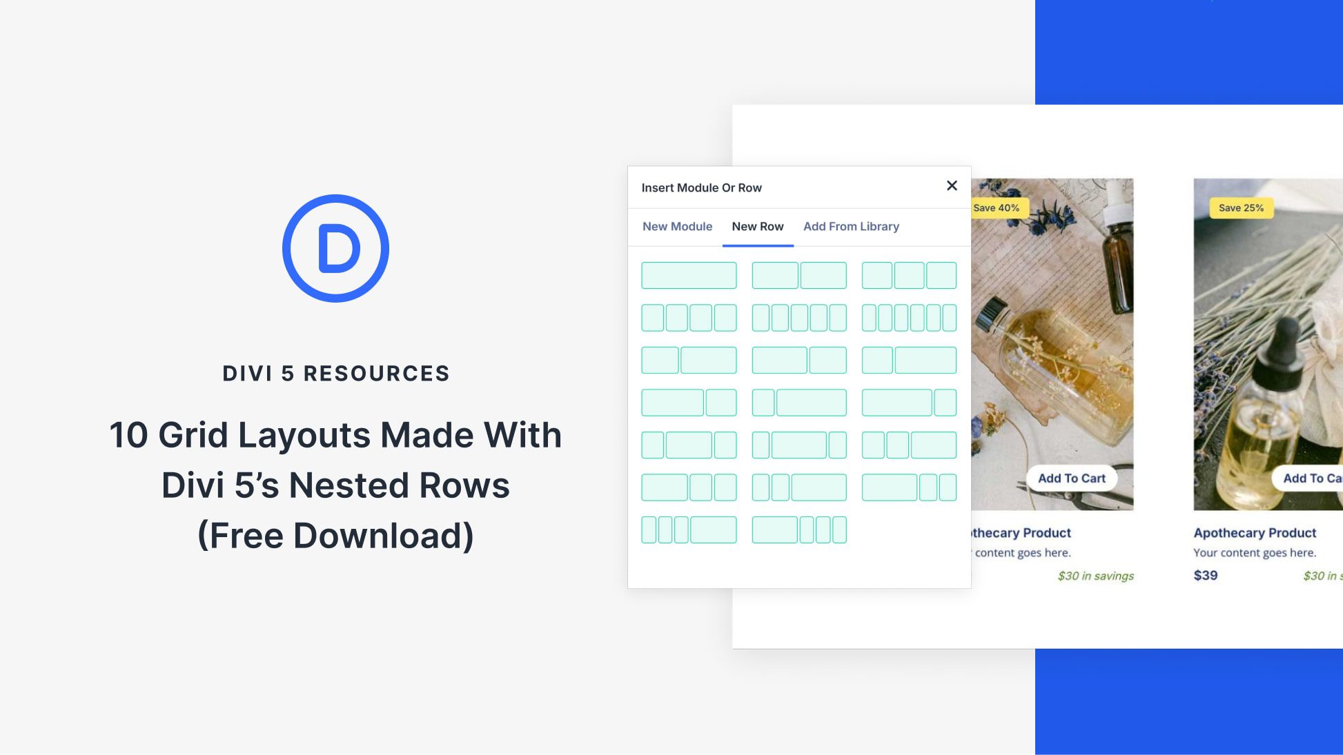 10 Grid Layouts Made With Divi 5’s Nested Rows (Free Download)