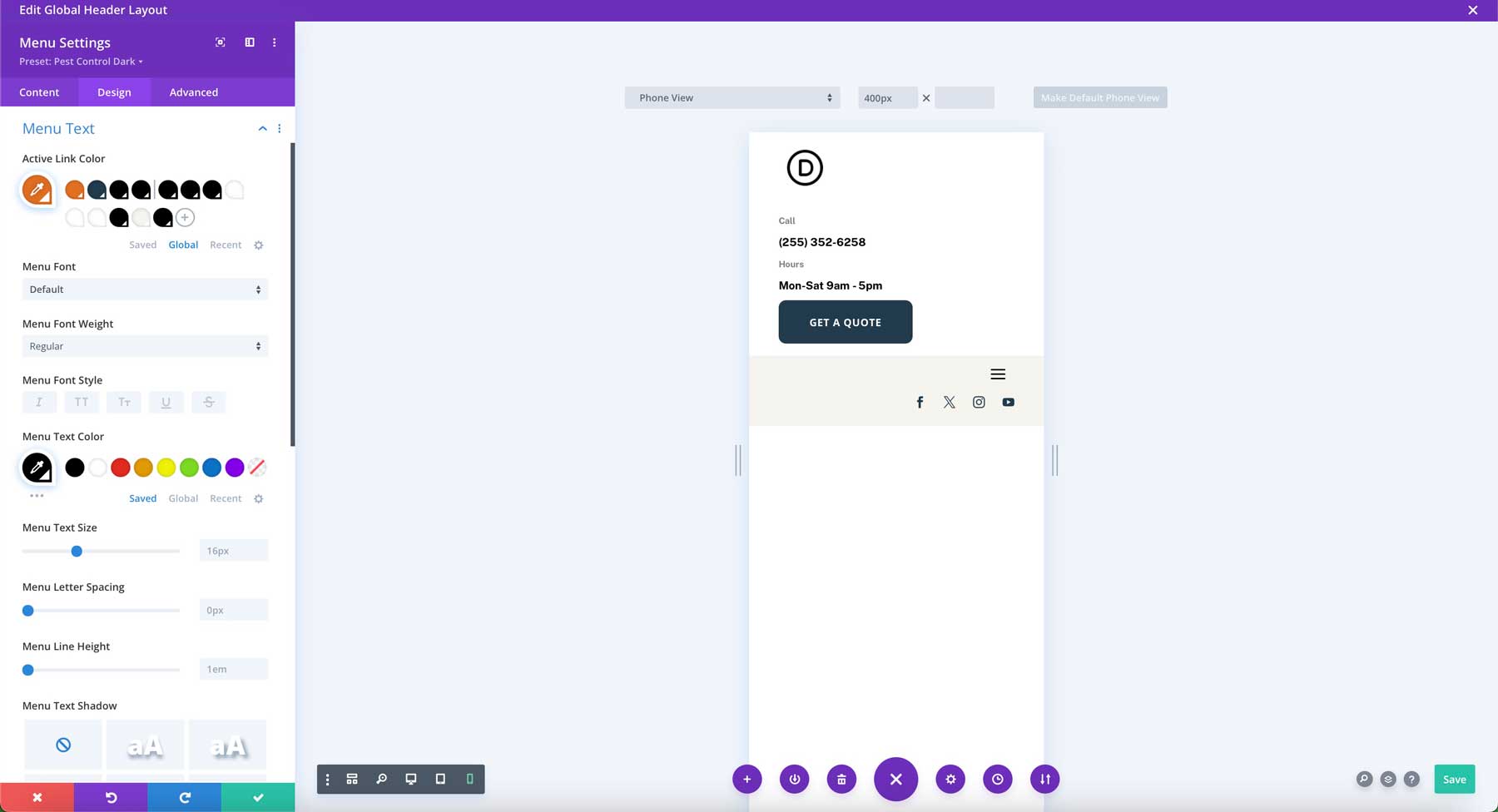 Pest Control starter site for Divi