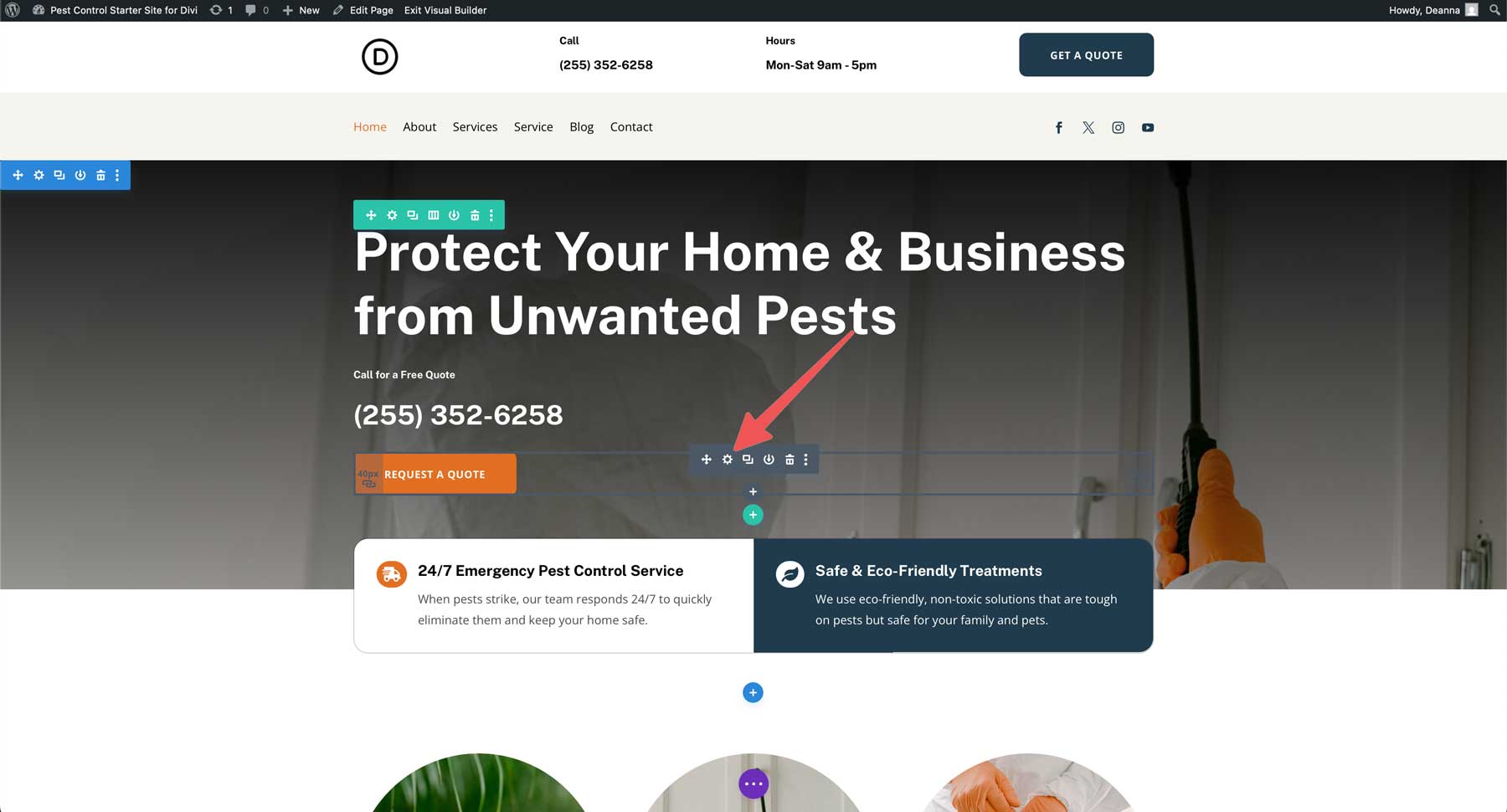 Pest Control starter site for Divi