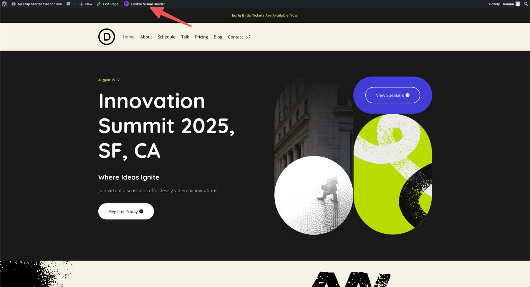 Meetup starter site for Divi