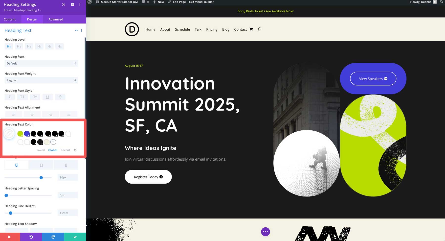 Meetup starter site for Divi