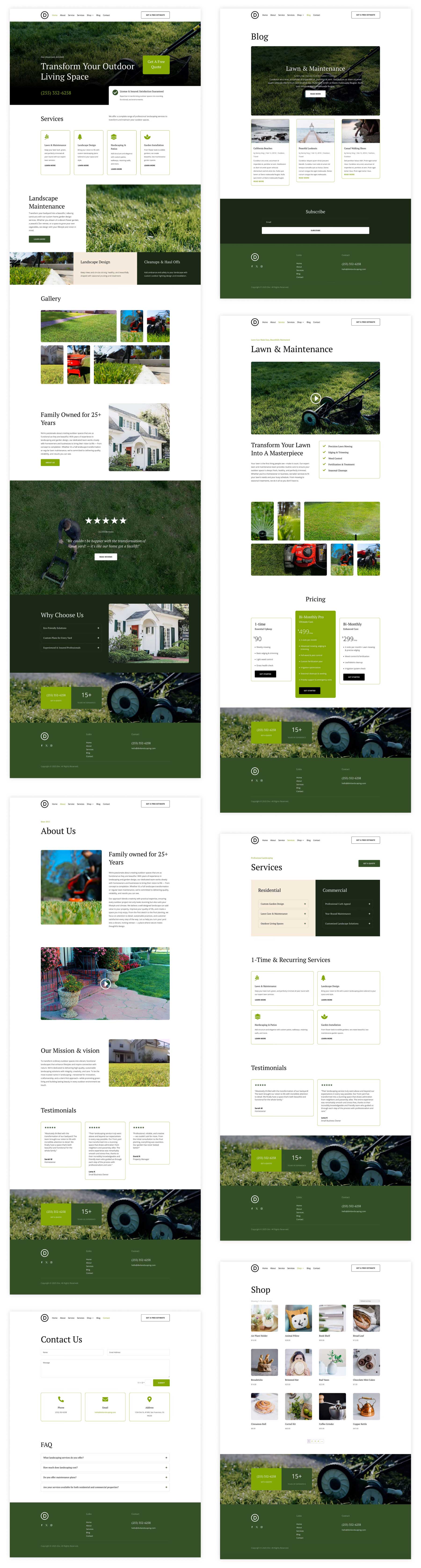 Landscaping starter site for Divi