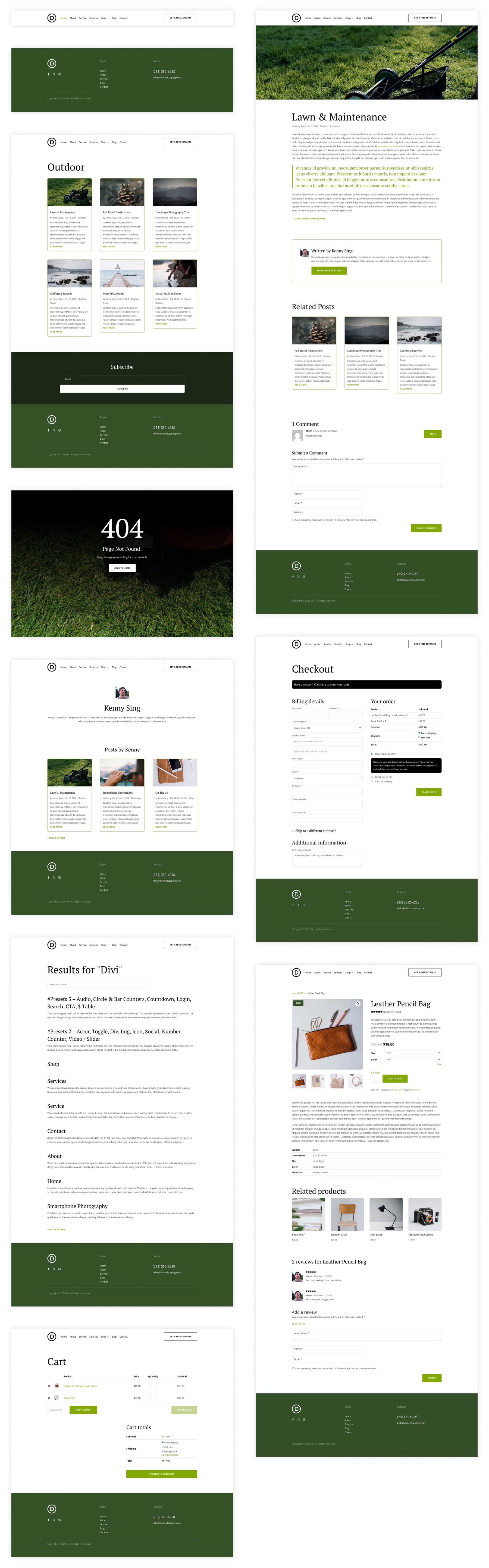 Landscaping starter site for Divi
