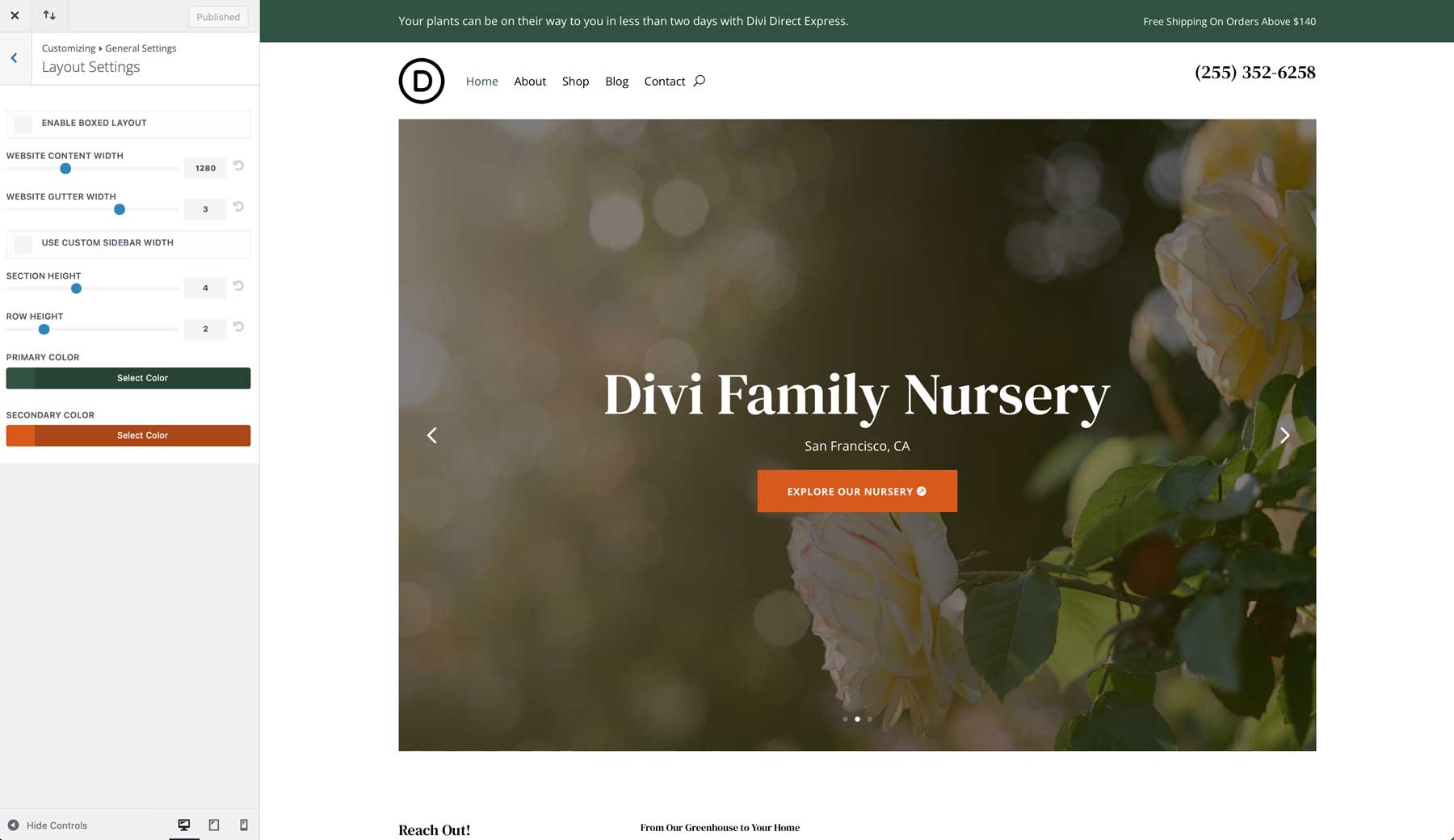 Nursery starter site for Divi
