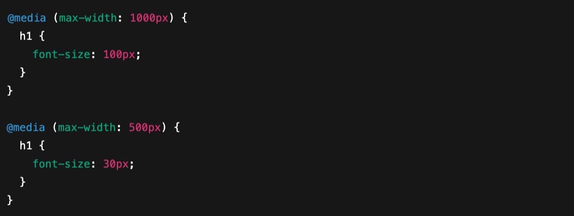 media queries for different screen sizes