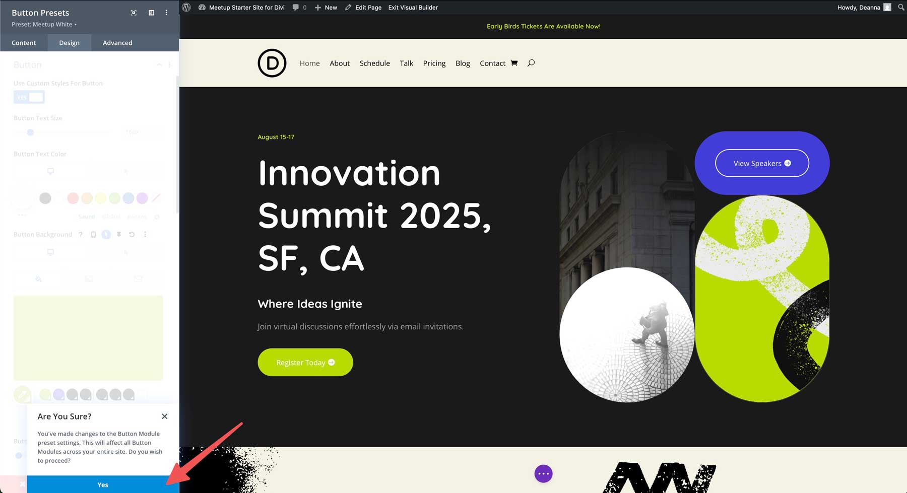 Meetup starter site for Divi