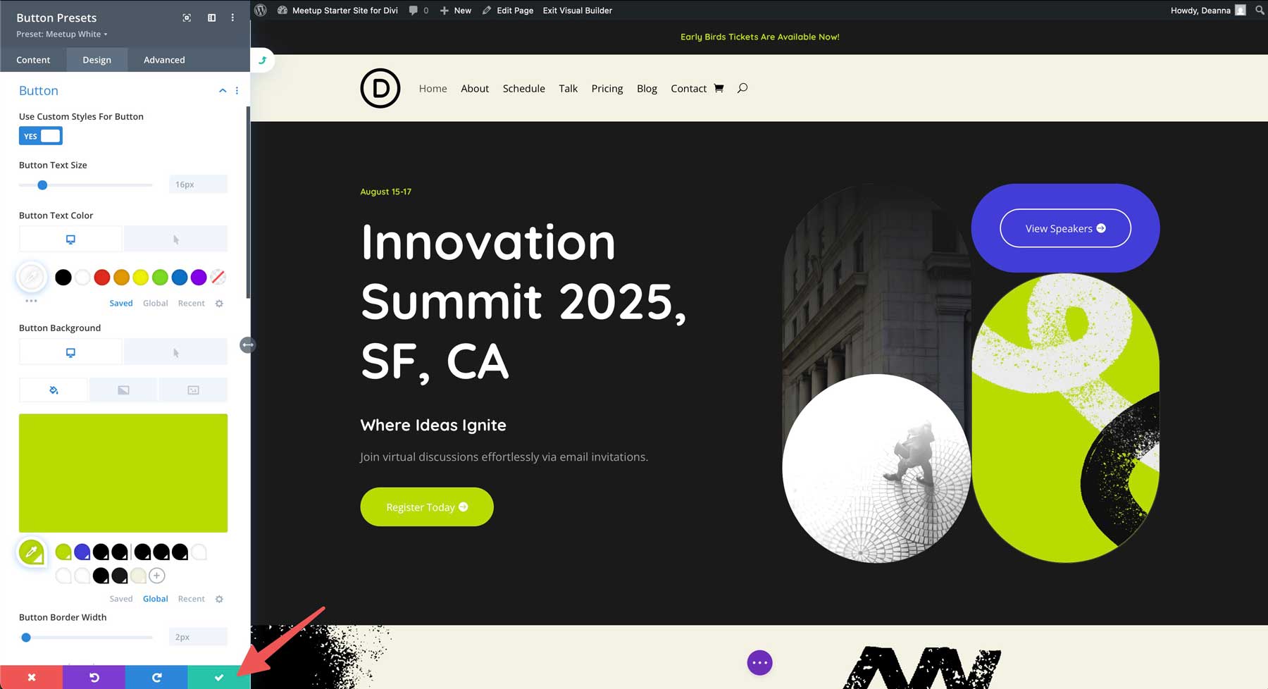 Meetup starter site for Divi