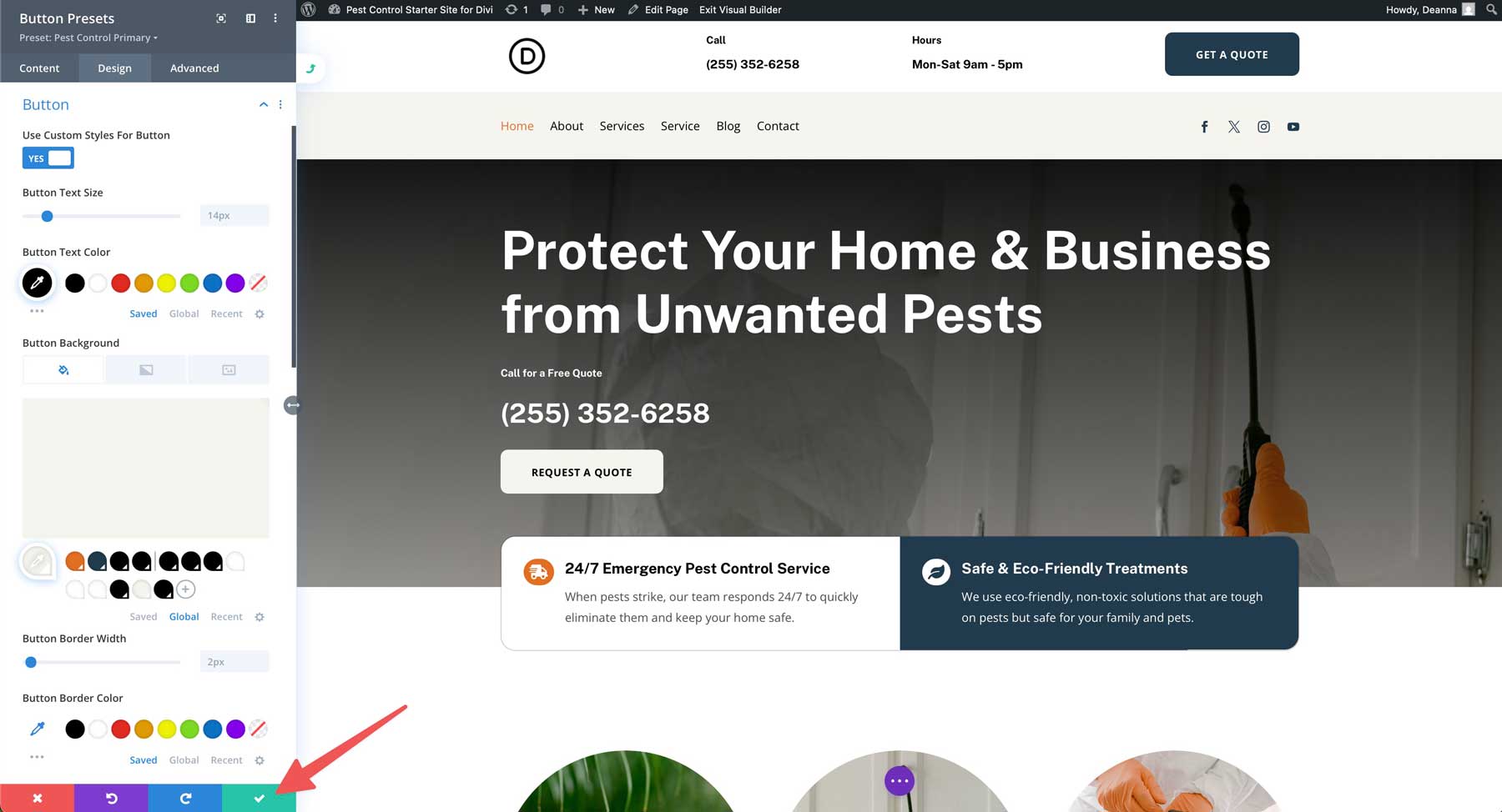 Pest Control starter site for Divi