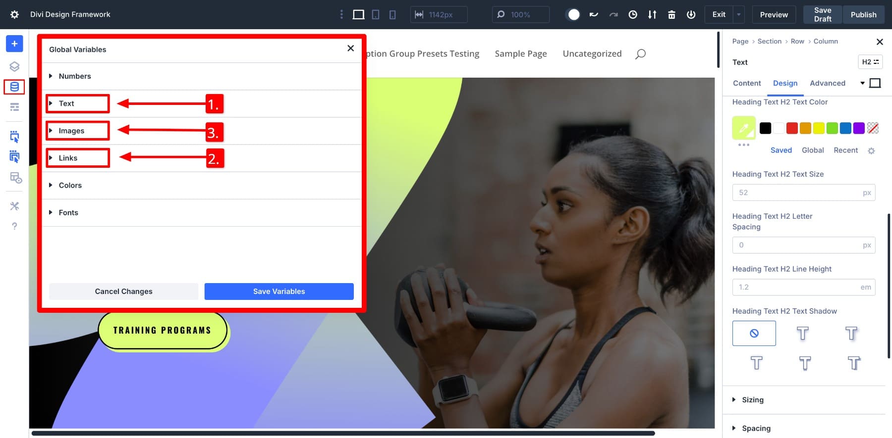 save recurring content in design variables