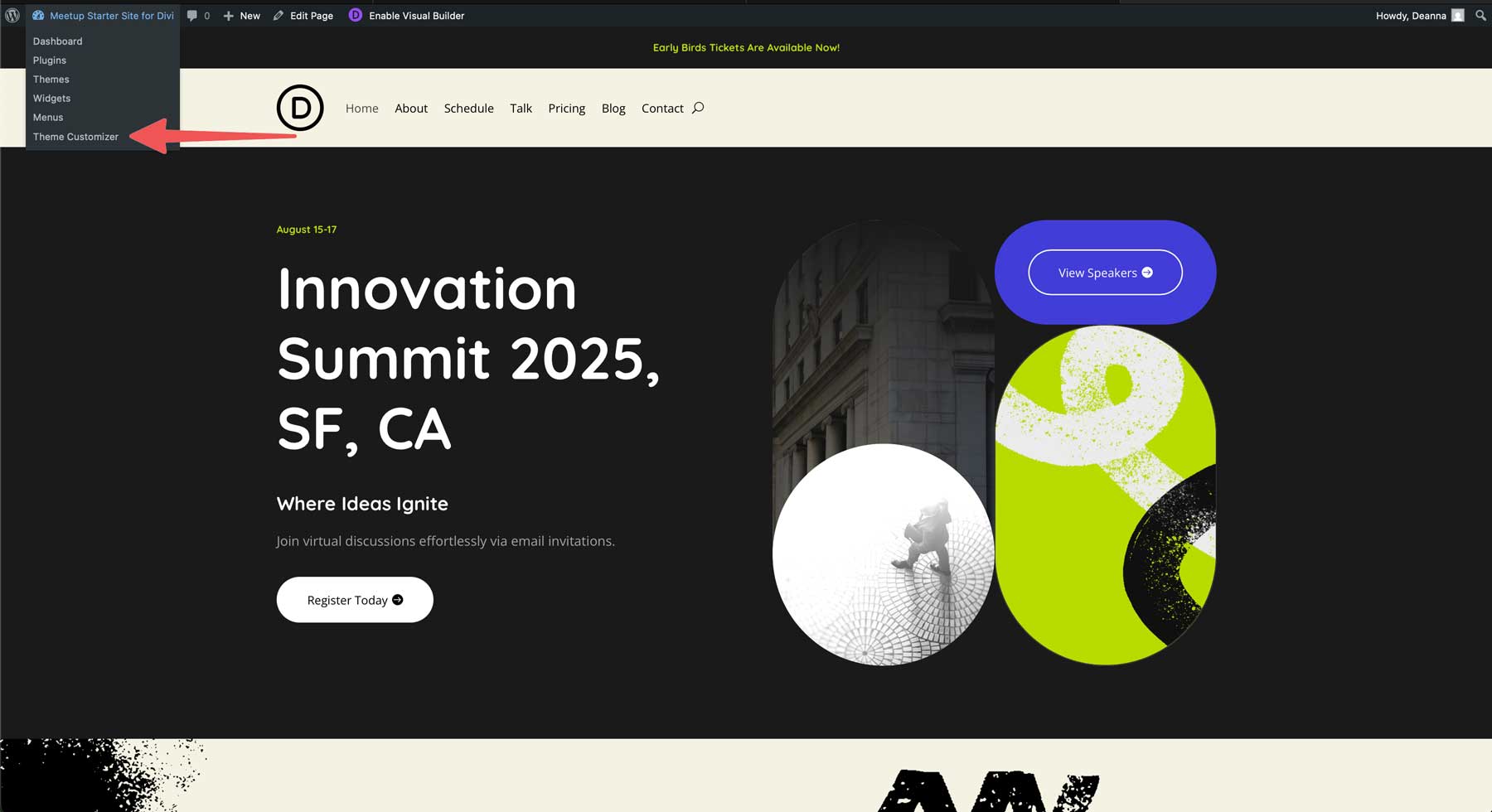 Meetup starter site for Divi