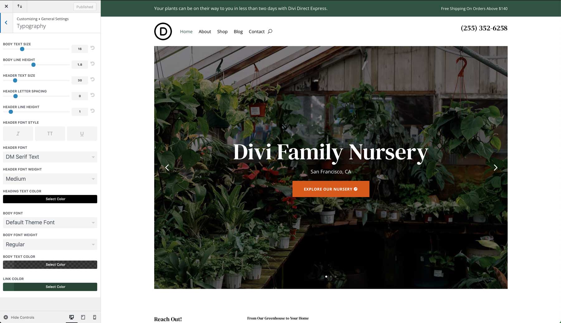 Nursery starter site for Divi