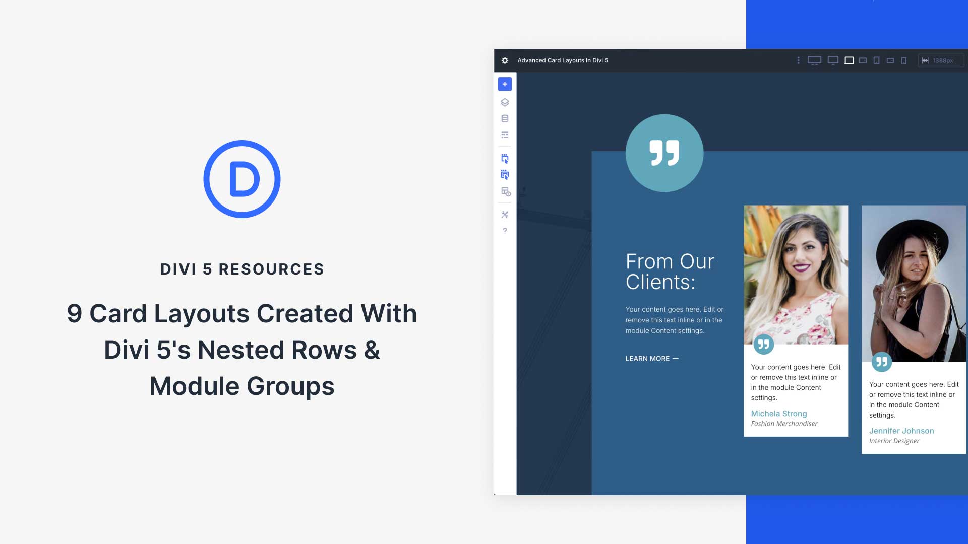9 Card Layouts Created With Divi 5’s Nested Rows & Module Groups