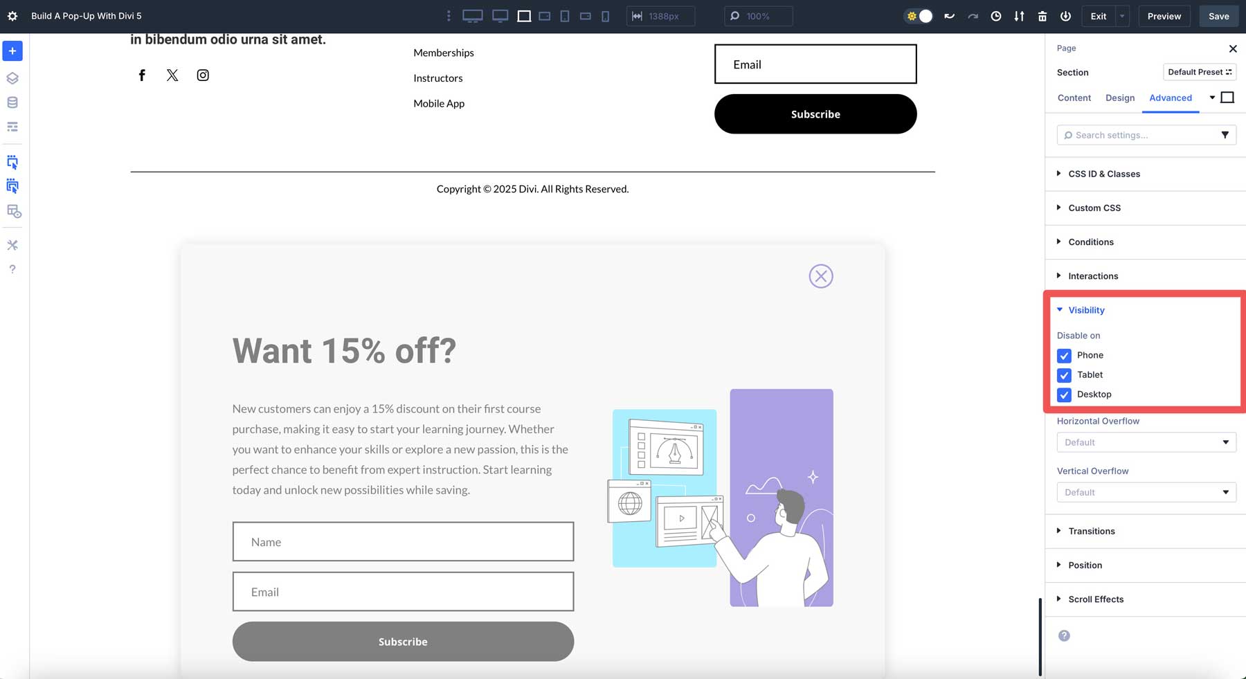 Build A Pop-Up With Divi 5