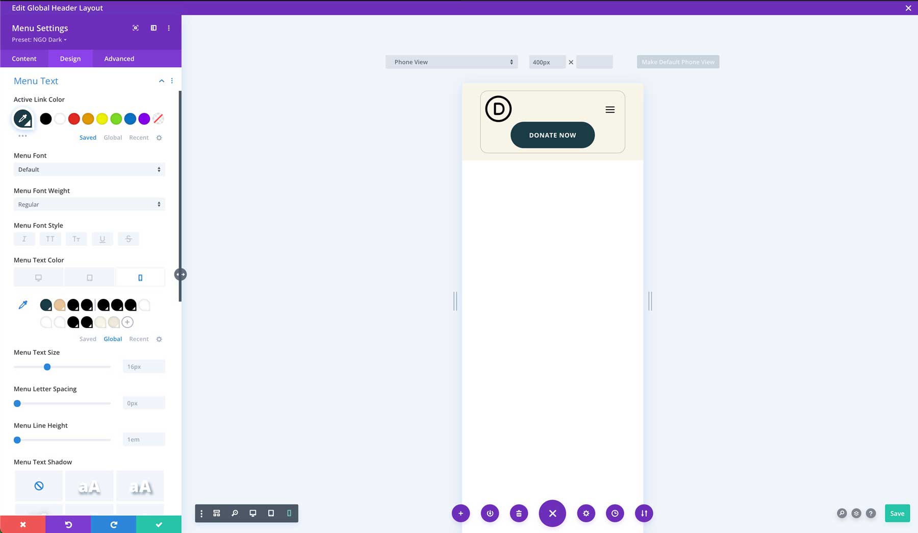 NGO starter site for Divi