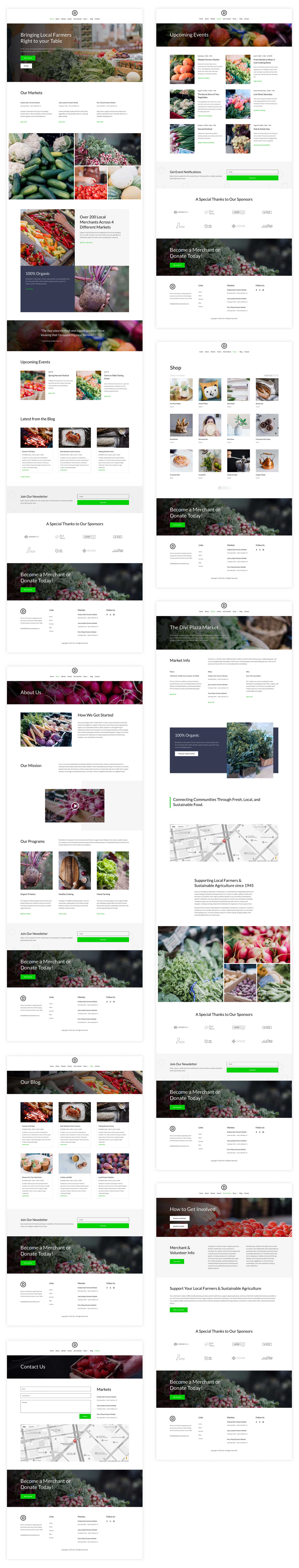 Farmers Market starter site for Divi