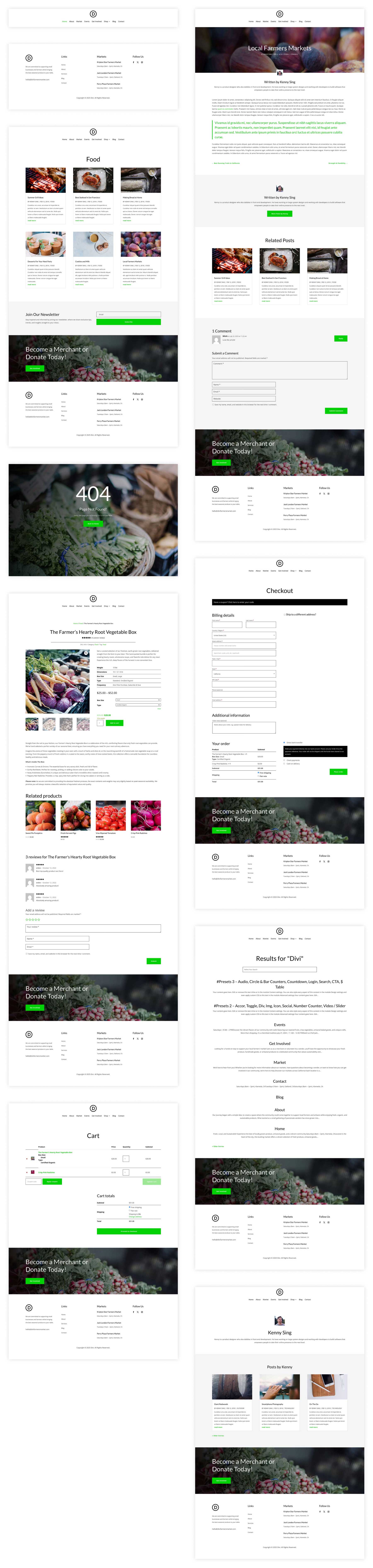 Farmers Market starter site for Divi