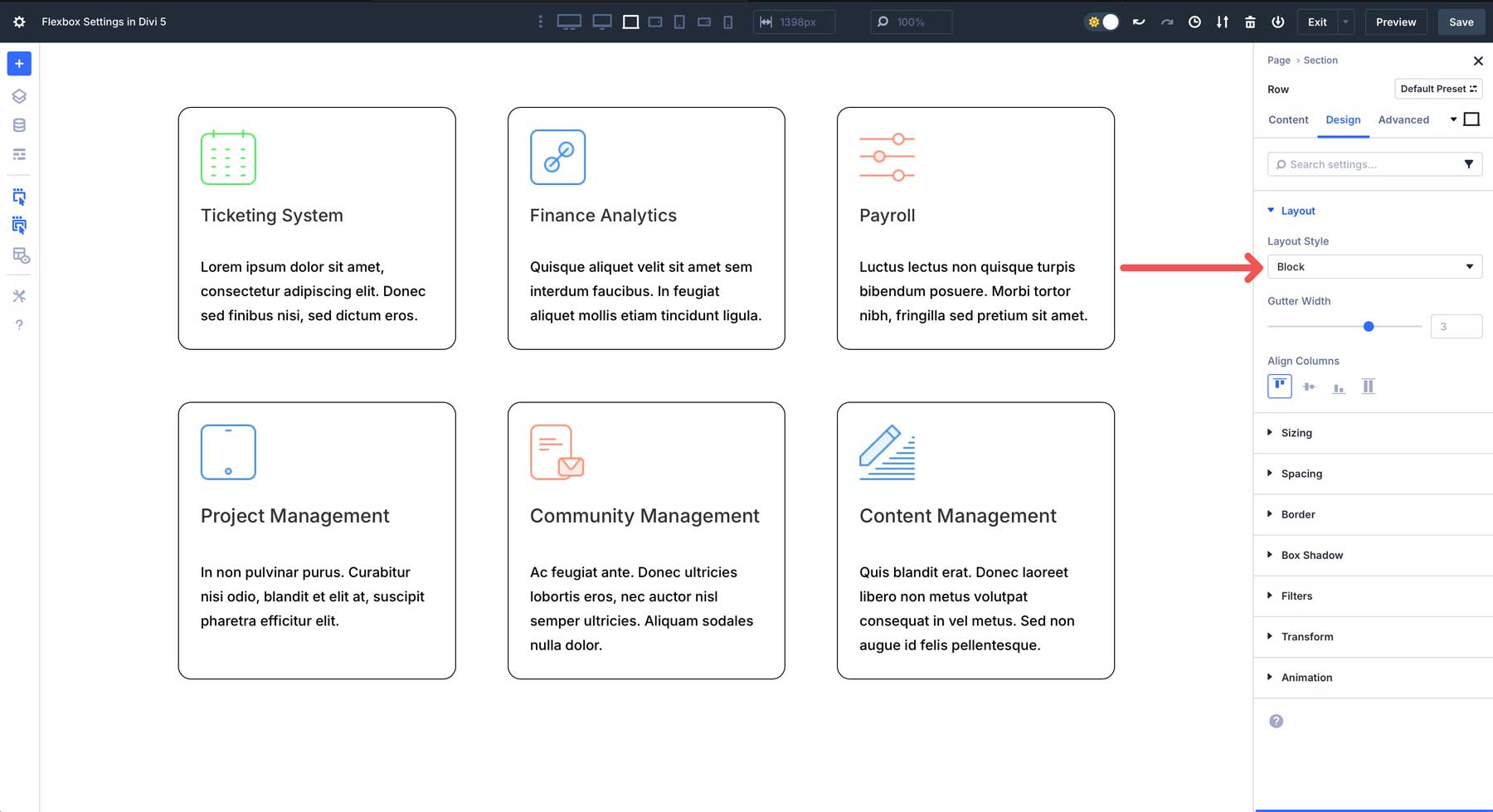 Flexbox Setting In Divi 5
