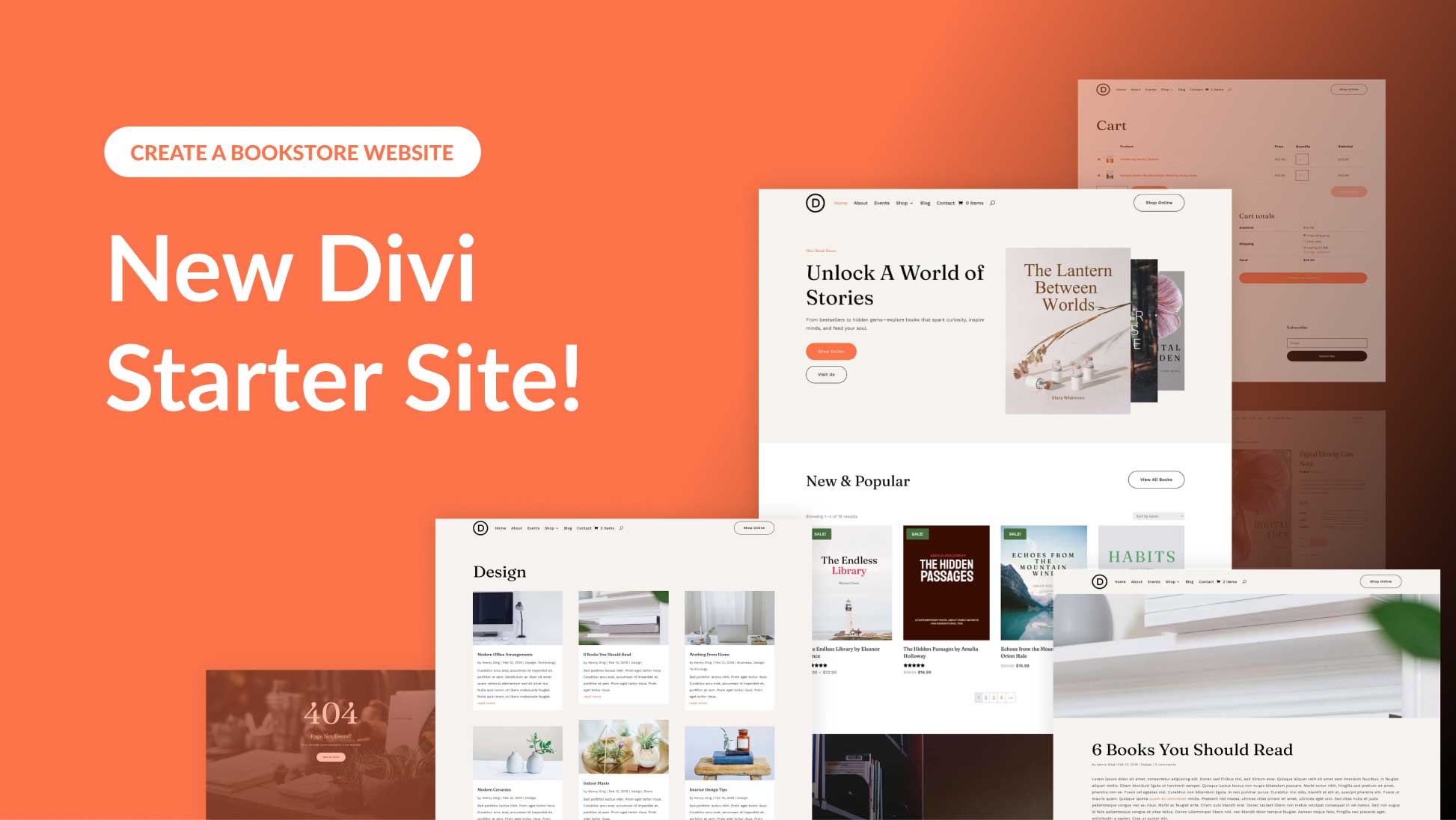New Bookstore Starter Site for Divi (Quick Install)