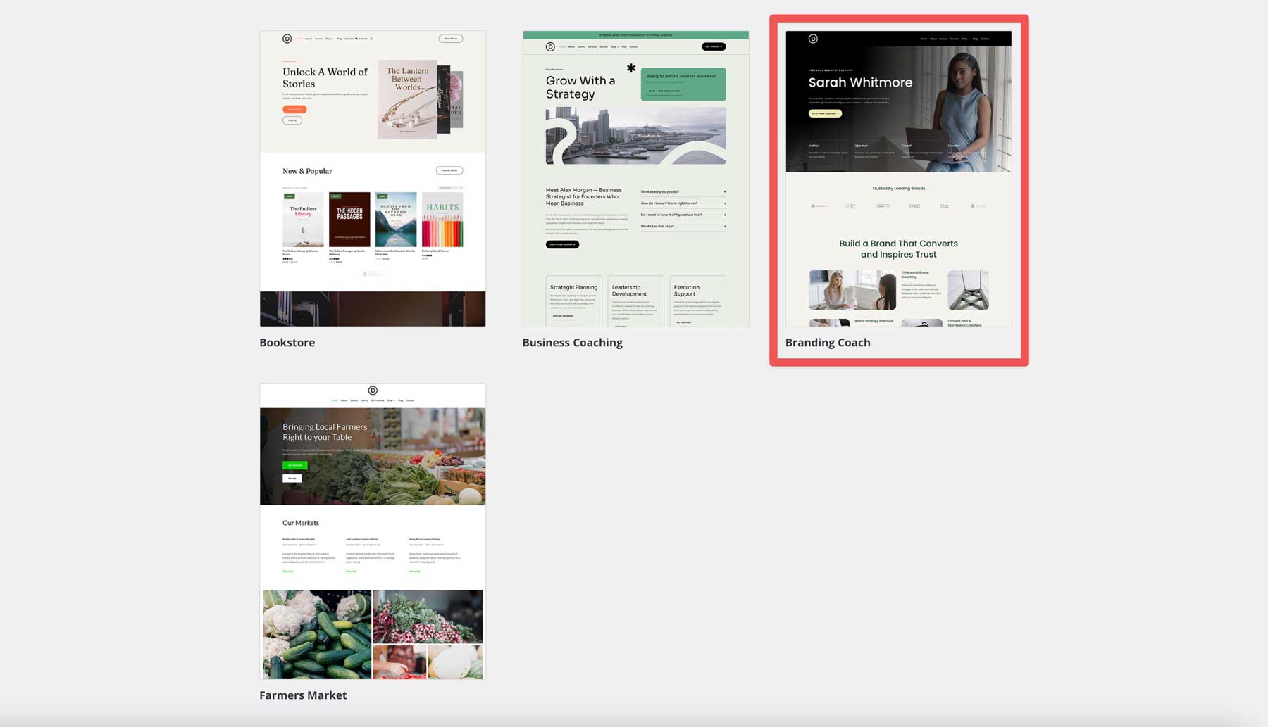 Branding Coach starter site for Divi