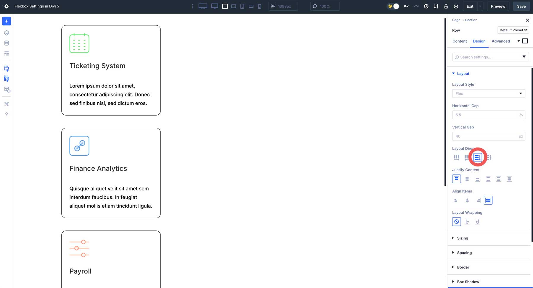 Flexbox Setting In Divi 5