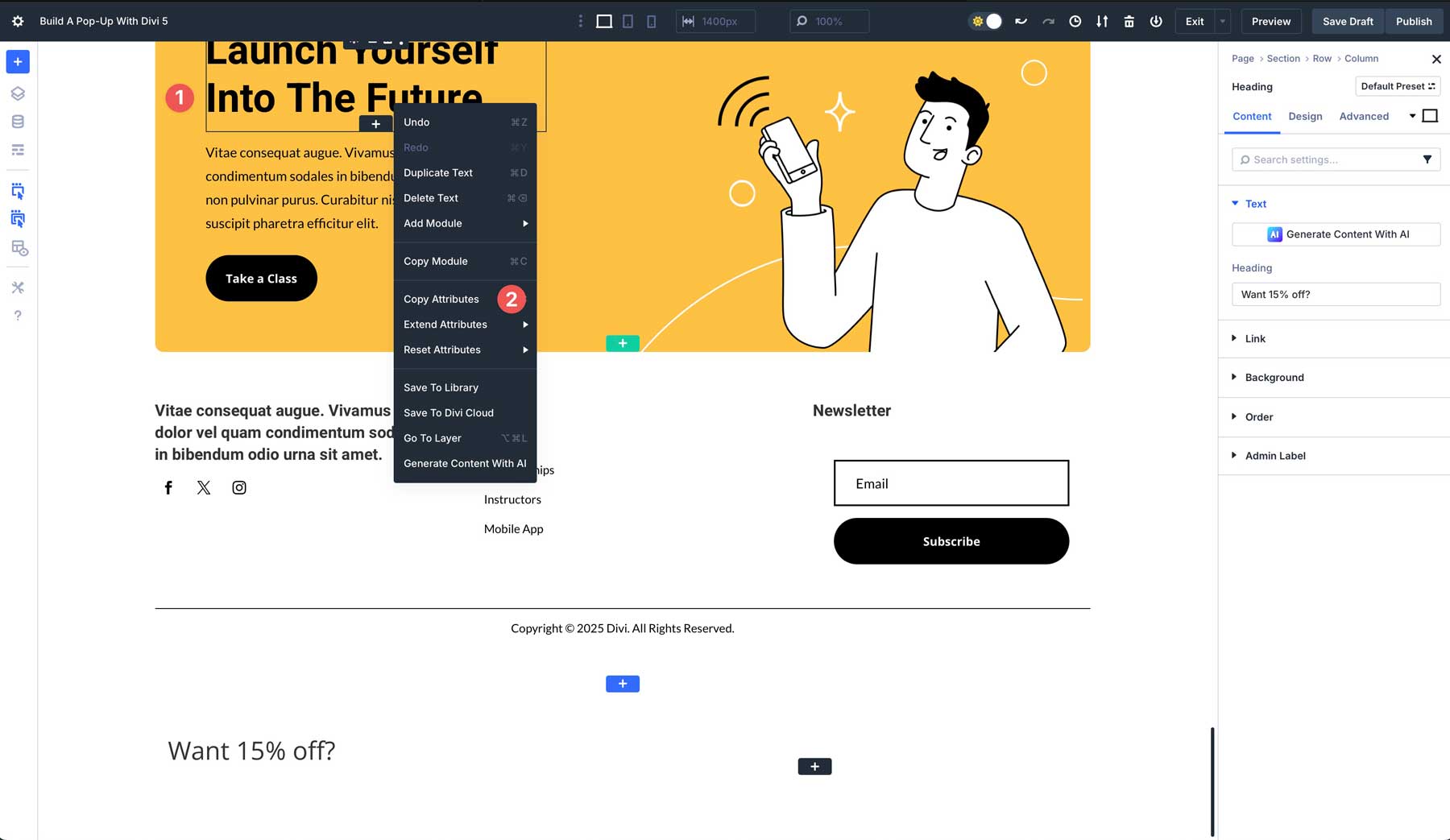 Build A Pop-Up With Divi 5