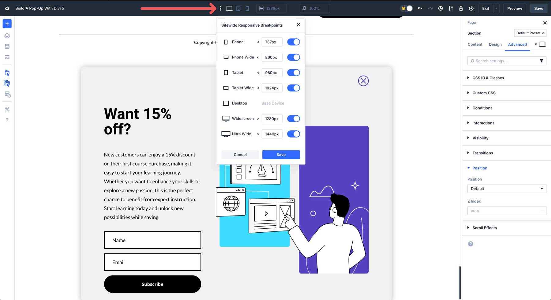 Build A Pop-Up With Divi 5