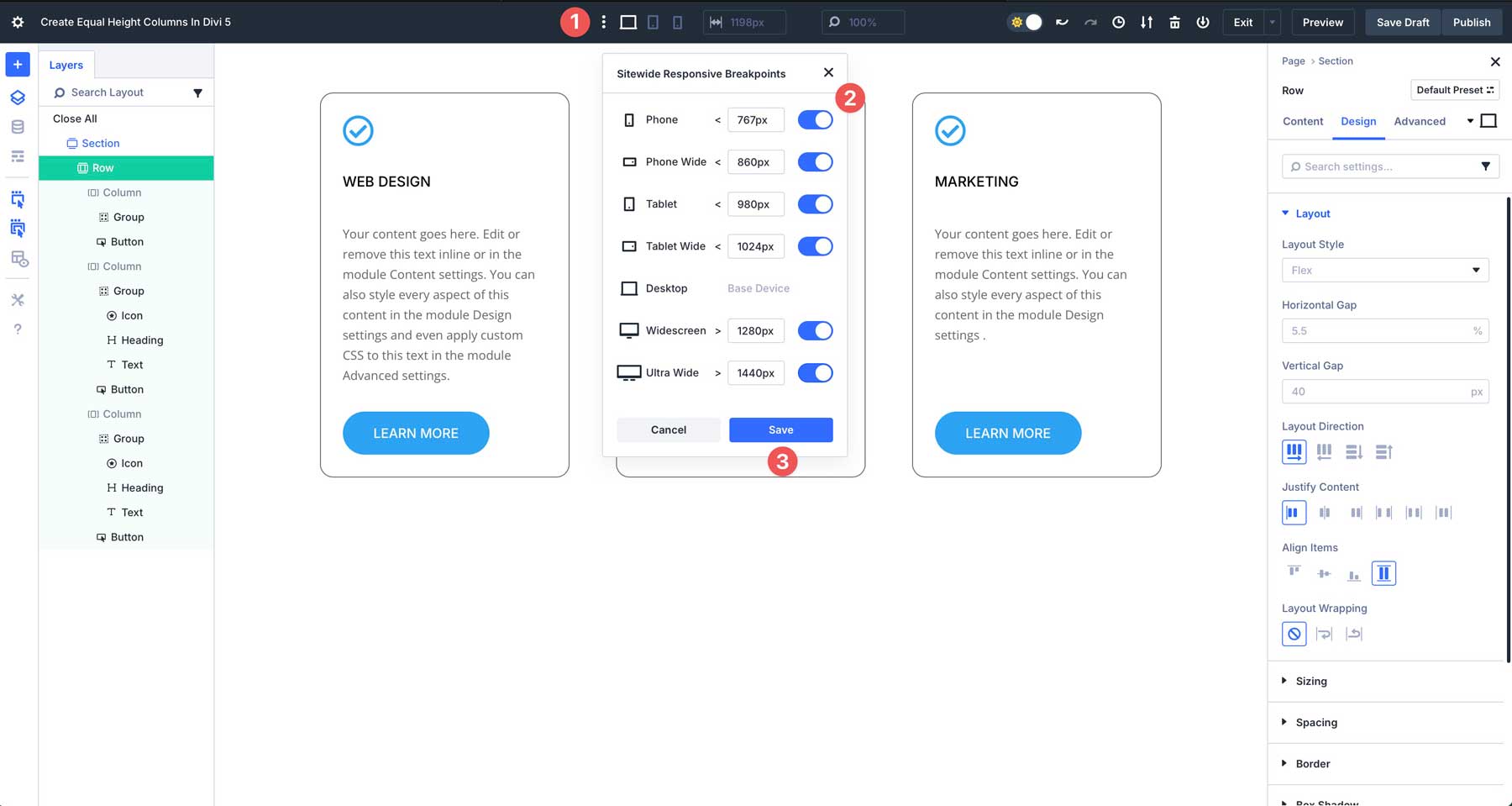 Customizable Responsive Breakpoints in Divi 5