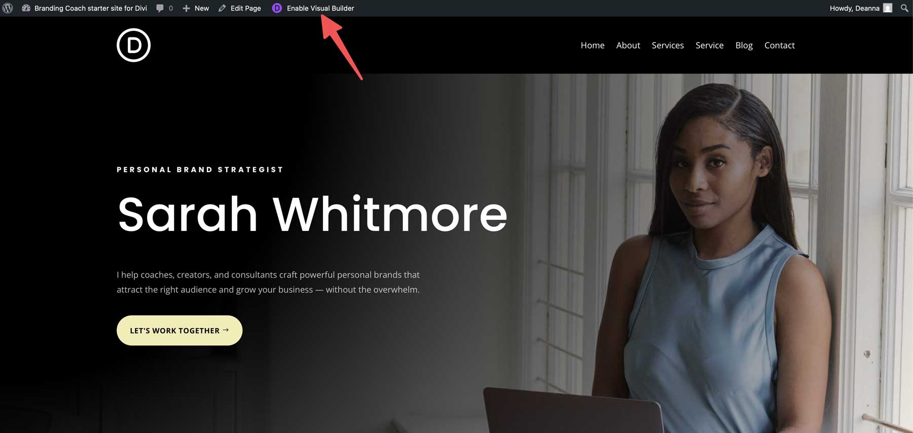 Branding Coach starter site for Divi
