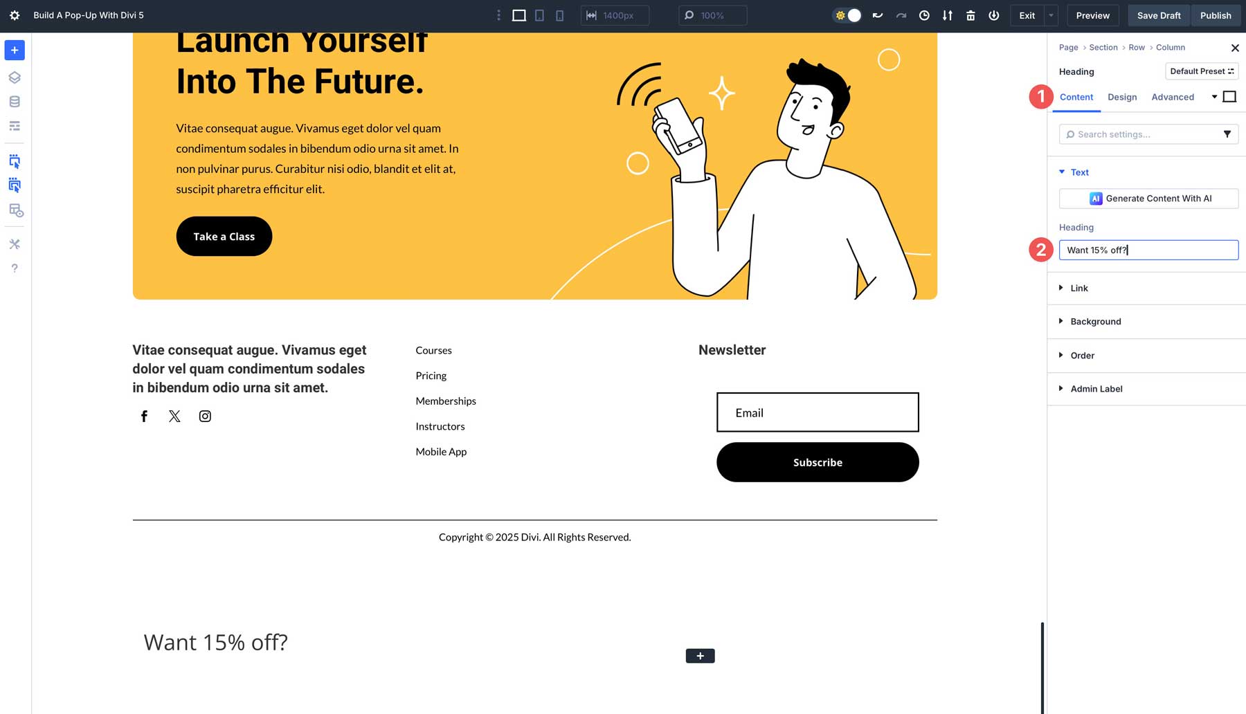 Build A Pop-Up With Divi 5