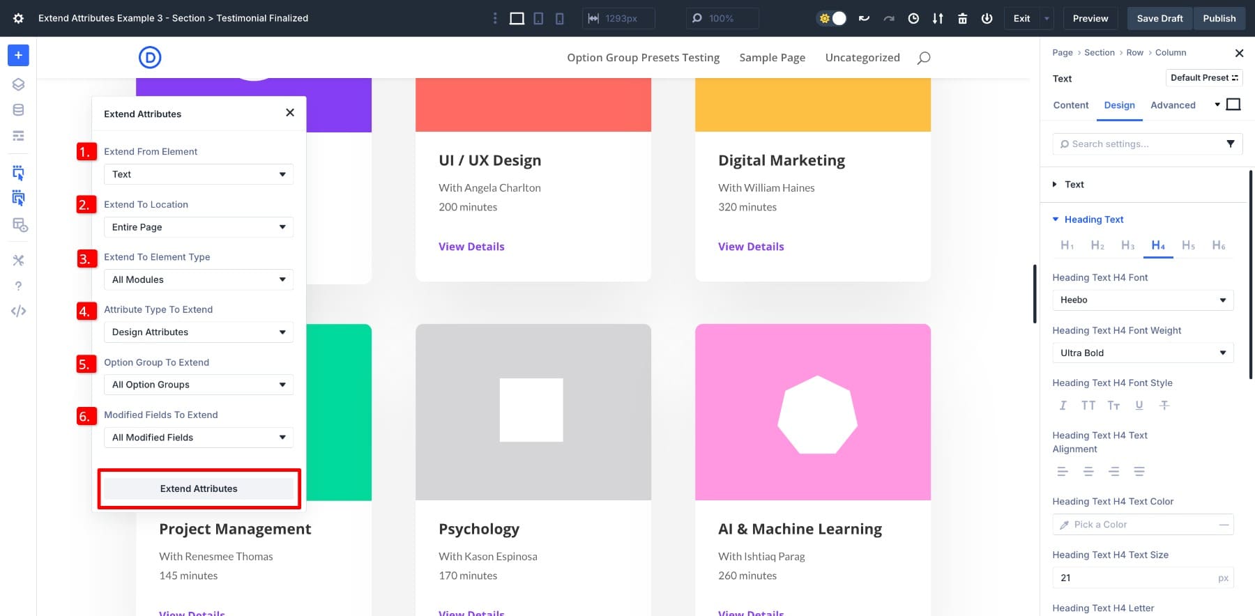 Extend Attributes Panel