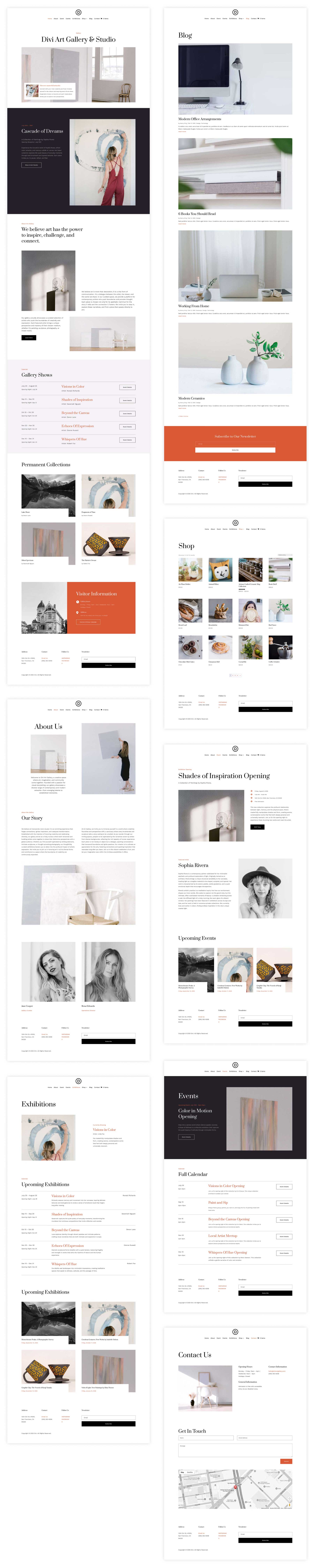 Art Gallery starter site for Divi