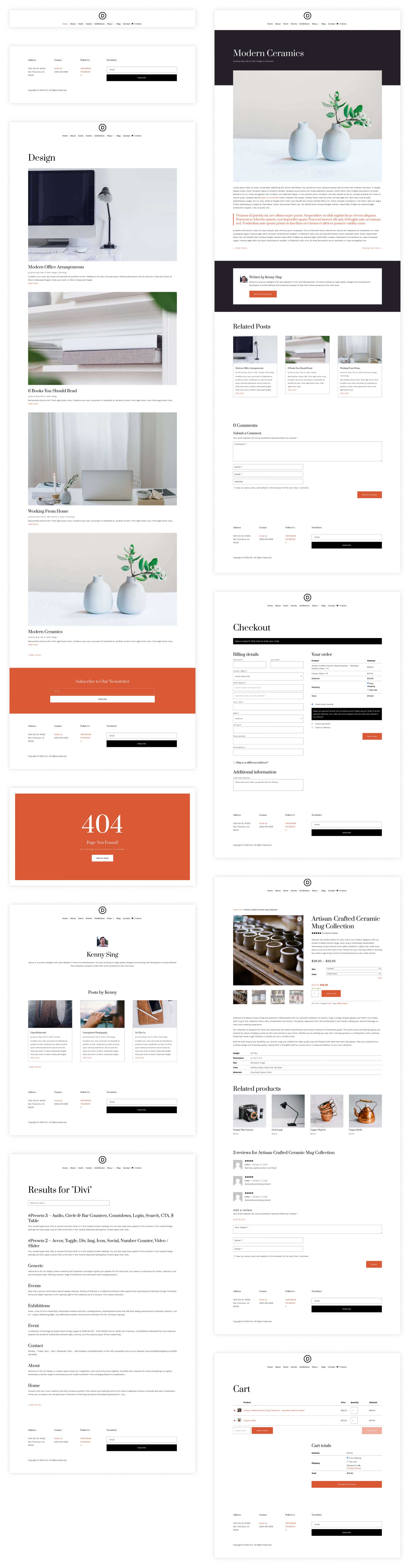 Art Gallery starter site for Divi