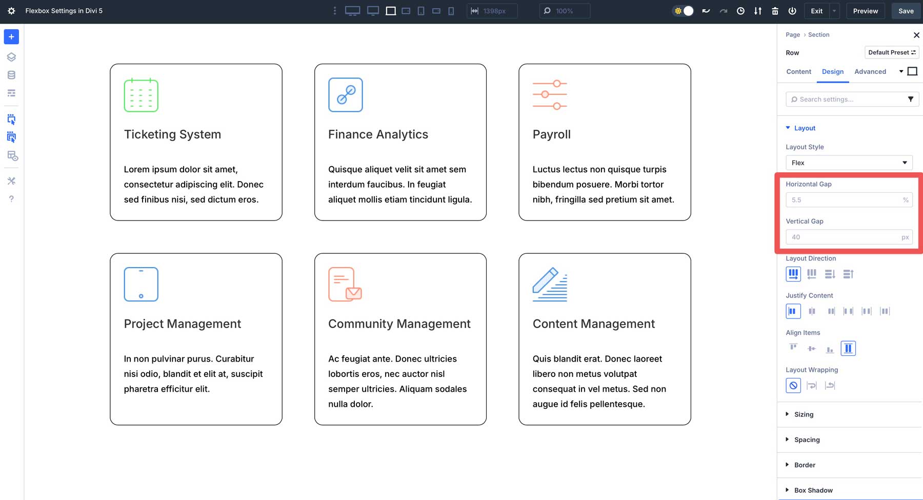 Flexbox Setting In Divi 5