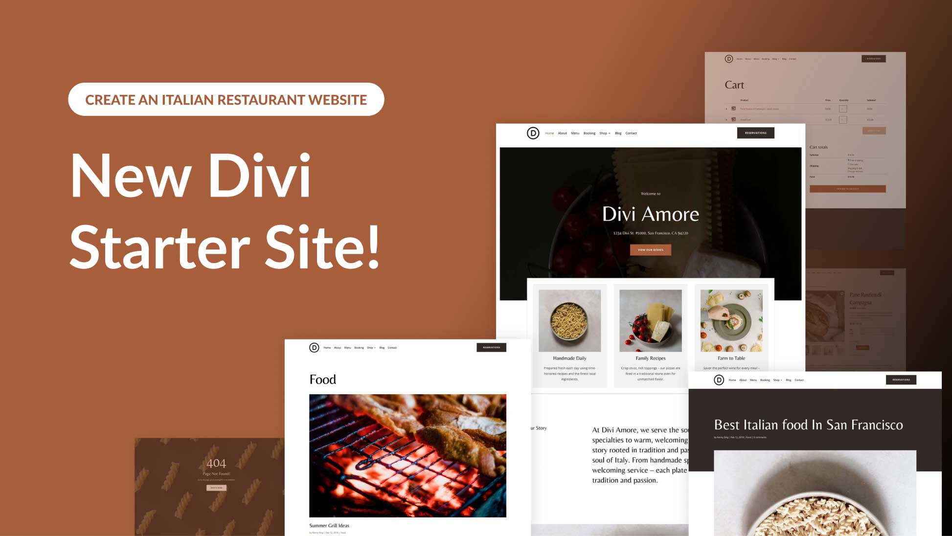 New Italian Restaurant Starter Site for Divi (Quick Install)