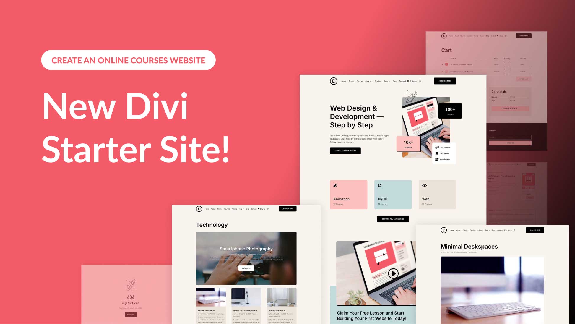 New Online Courses Starter Site for Divi (Quick Install)